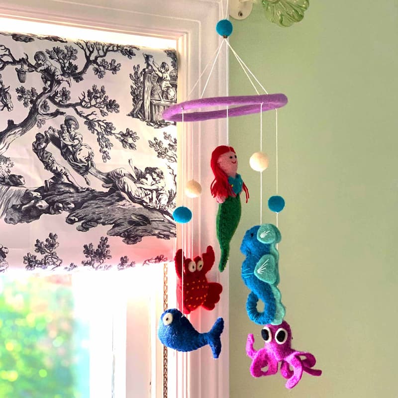 Handmade Felt Mermaid Mobile (Nepal)