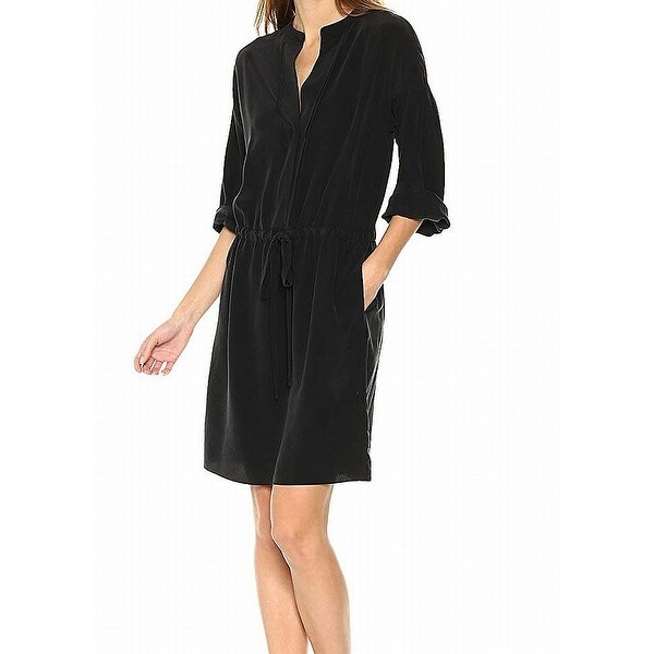 vince black silk dress