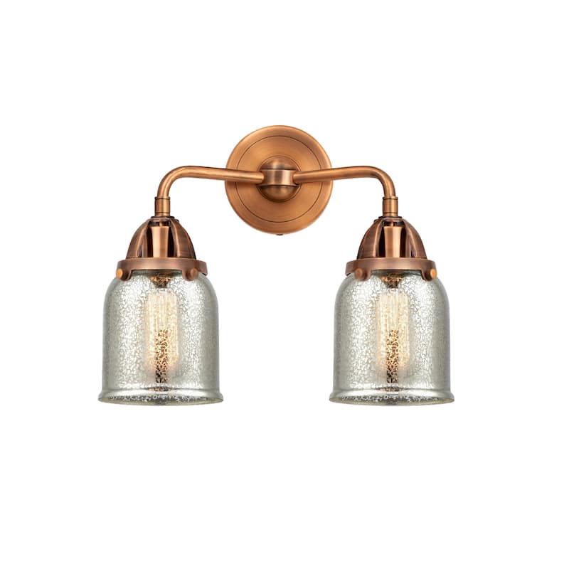 Innovations Lighting 288-2W-13-13 Bell Vanity Bell 2 Light 13" Wide - Antique Copper / Silver Plated Mercury