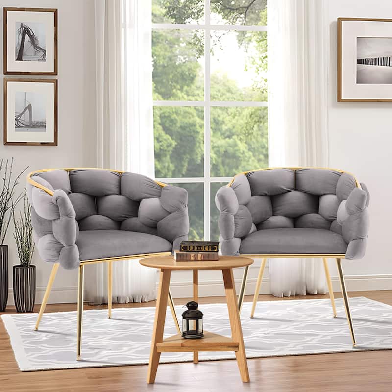 Modern Velvet Dining Chair with Metal Legs