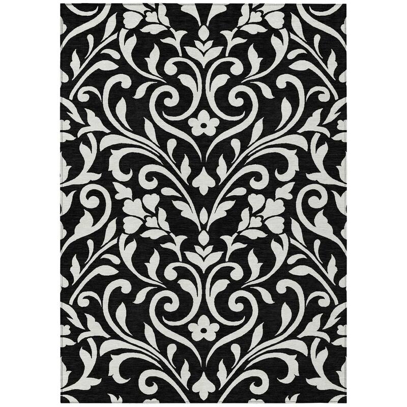 HomeRoots Floral Transitional Rectangle Outdoor Rug