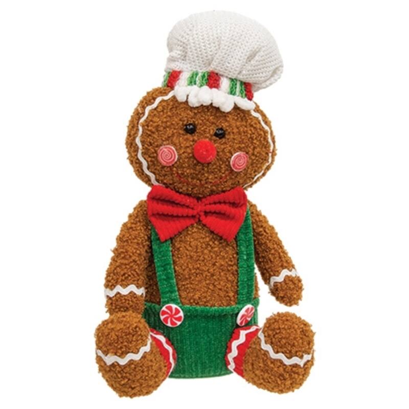 Stuffed Sitting Candy Gingerbread Folk Dolls Plush Decor 2 Asstd. - 5.50" x 5.50" x 11"