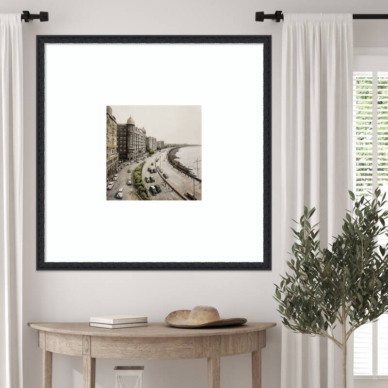 Mumbai Bombay No. 1 by Tradelink inhouse artist Wood Framed Wall Art Print - Bethany Black