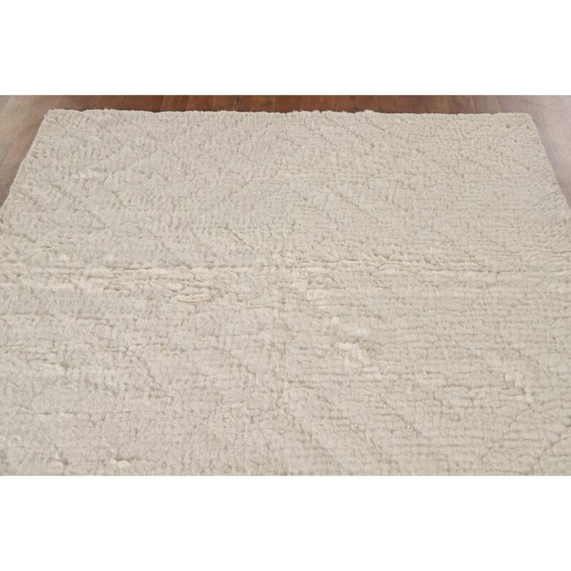 Earth Tone Moroccan Oriental Area Rug Handmade Wool Carpet - 5'2"x 7'6"