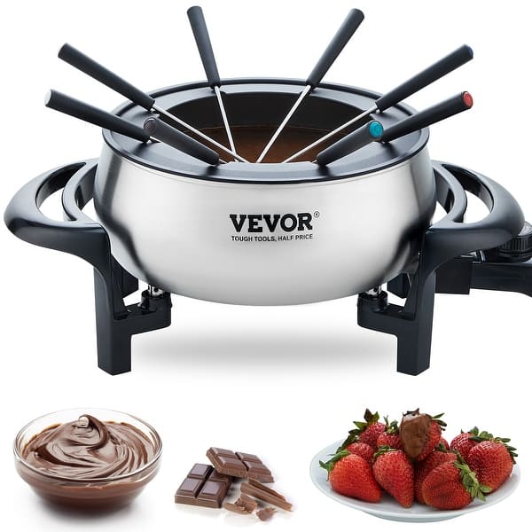 VEVOR Electric Fondue Pot Set for Cheese & Chocolate 3 Quart Chocolate Melting Warmer 3 Quart