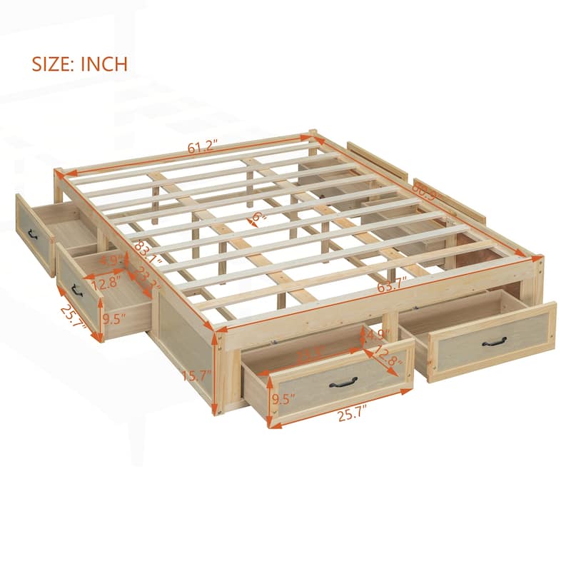 Sophisticated Platform Bed with Abundant Storage and Stylish Design