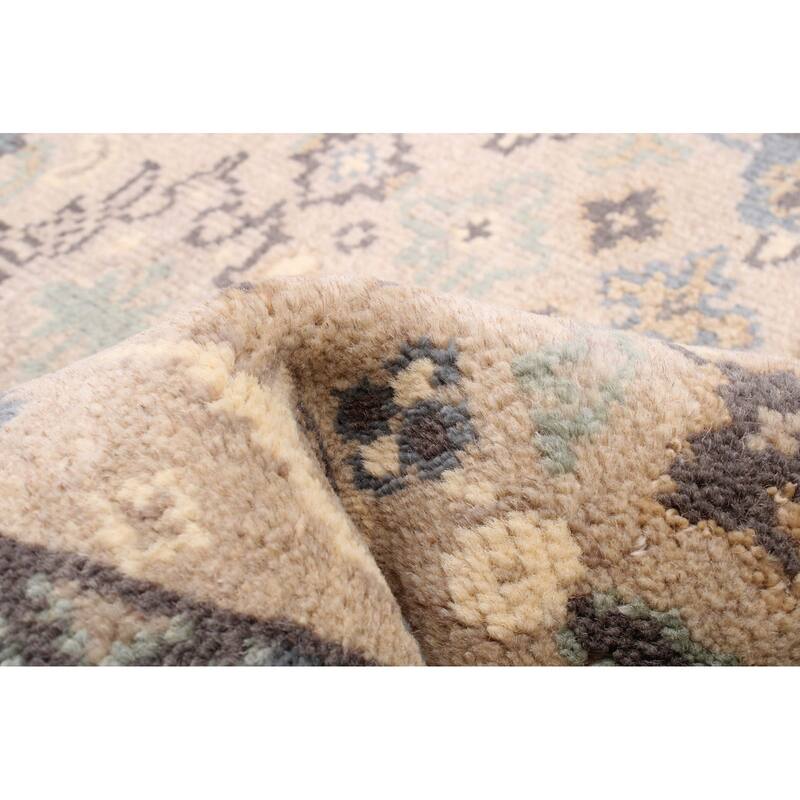 ECARPETGALLERY Hand-knotted Royal Oushak Light Khaki Wool Rug - 2'7 x 12'0