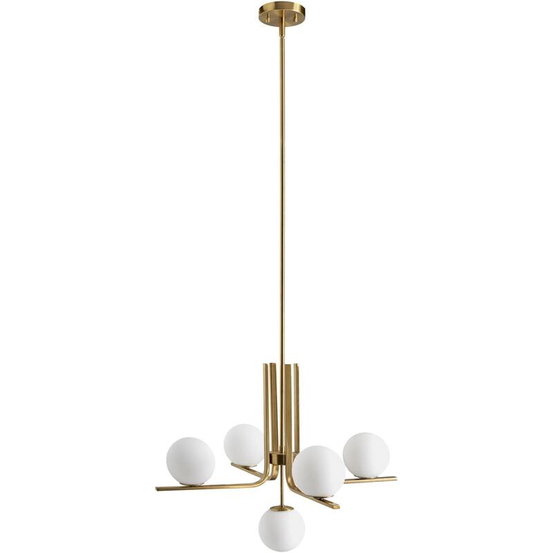 Livabliss Wismar Traditional Chandelier - 30"L x 30"W x 22"H - Gold/White