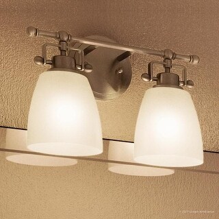 Shop Luxury Industrial Bathroom Vanity Light 9 5 H X 13 W With Traditional Style Vintage Design Brushed Nickel Finish On Sale Overstock 19478065