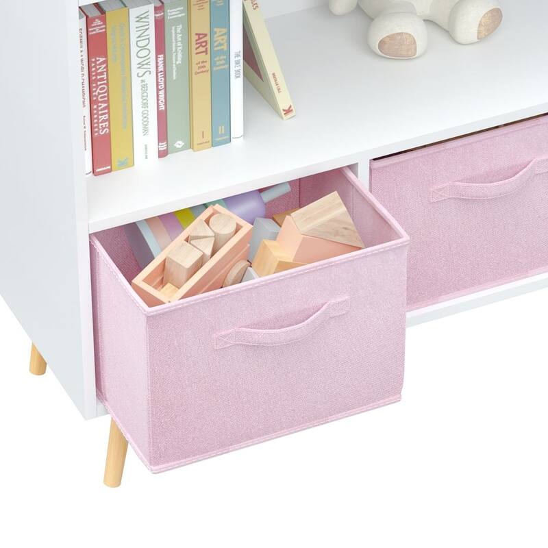Kids Toy Storage Box Organizer with Bookcase for Books,Toys