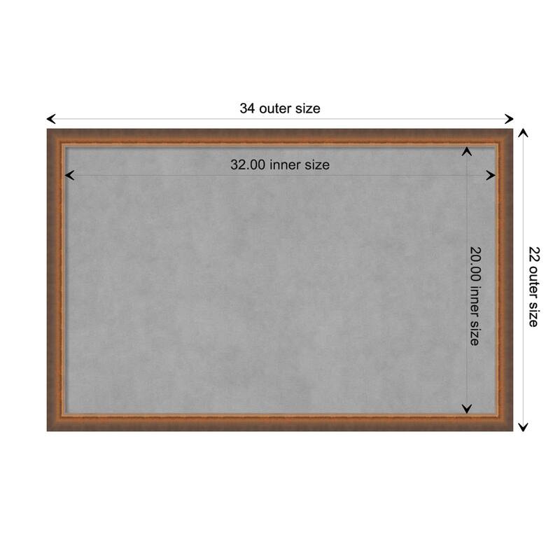 Amanti Art Two Tone Bronze Copper Framed Magnetic Board - Board Size 32x20