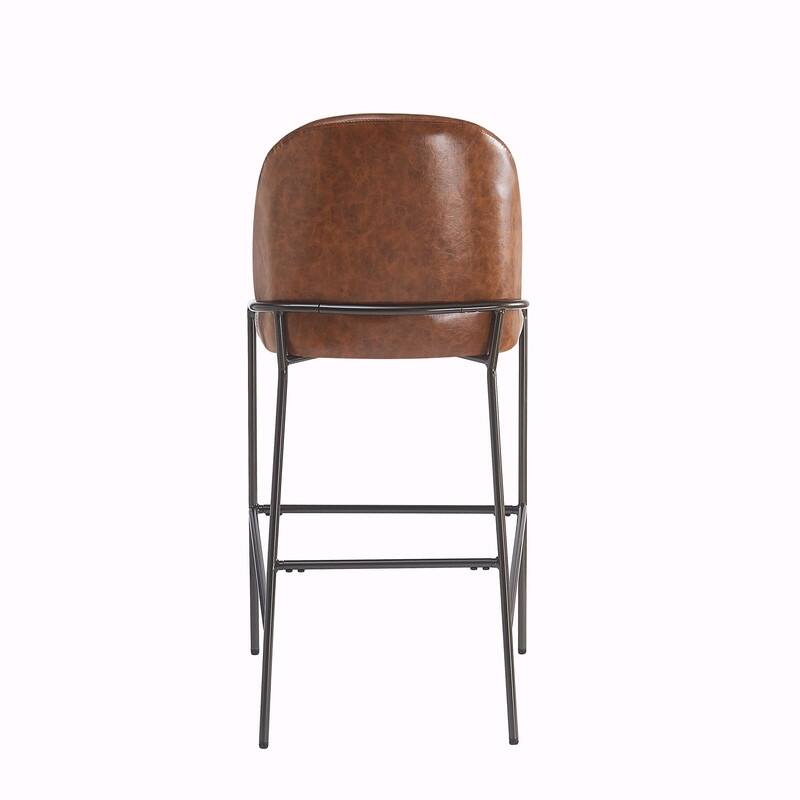 Galen Indoor Upholstered Metal Bar Stools with Gray Fabric and Antique Bronze Finish, Set of 2