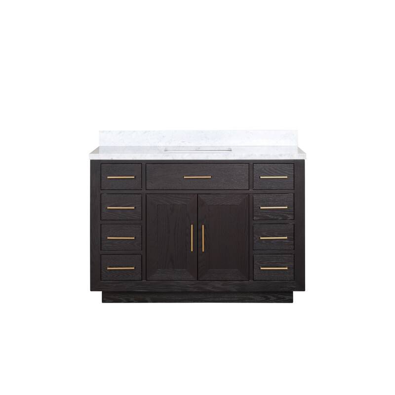 Lexora Abbey Bath Vanity and Carrara Marble Top