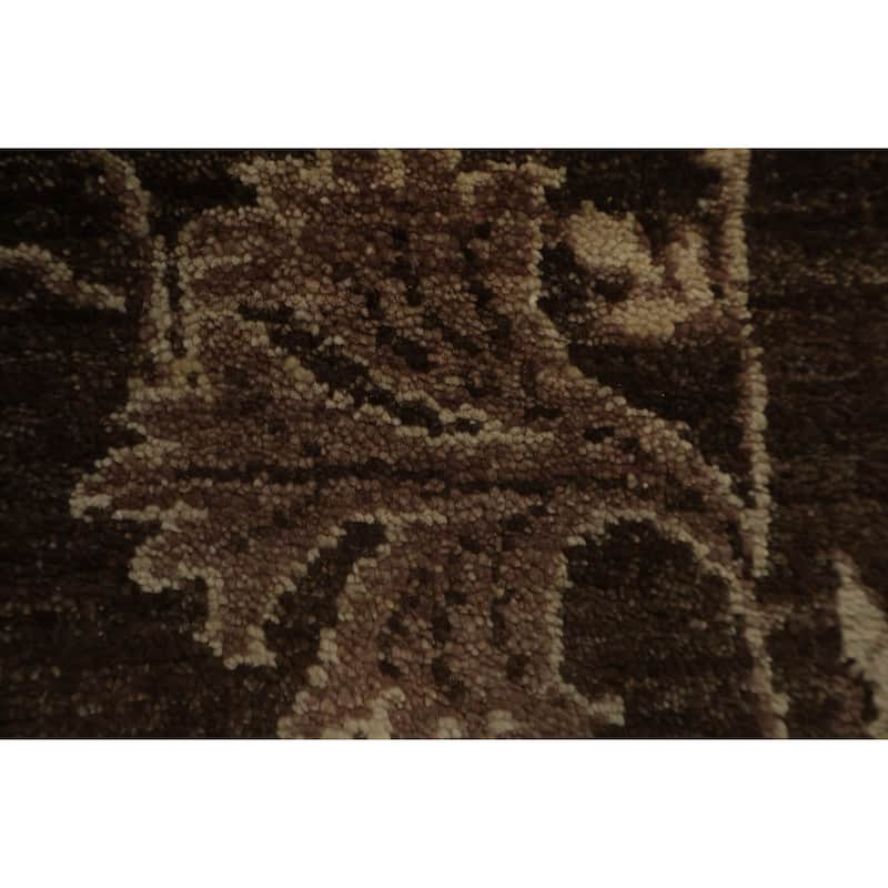 Hand Knotted Oriental 100% Wool Carpet Modern All-Over Brown Art & Craft Area Rug - 8' 1'' X 5' 7''