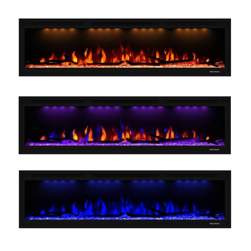 Clihome 66" LED Wall-Mount Electric Fireplace