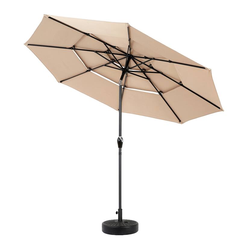 Topcraft 10ft Aluminum 3 Tier Tiltable Market Umbrella