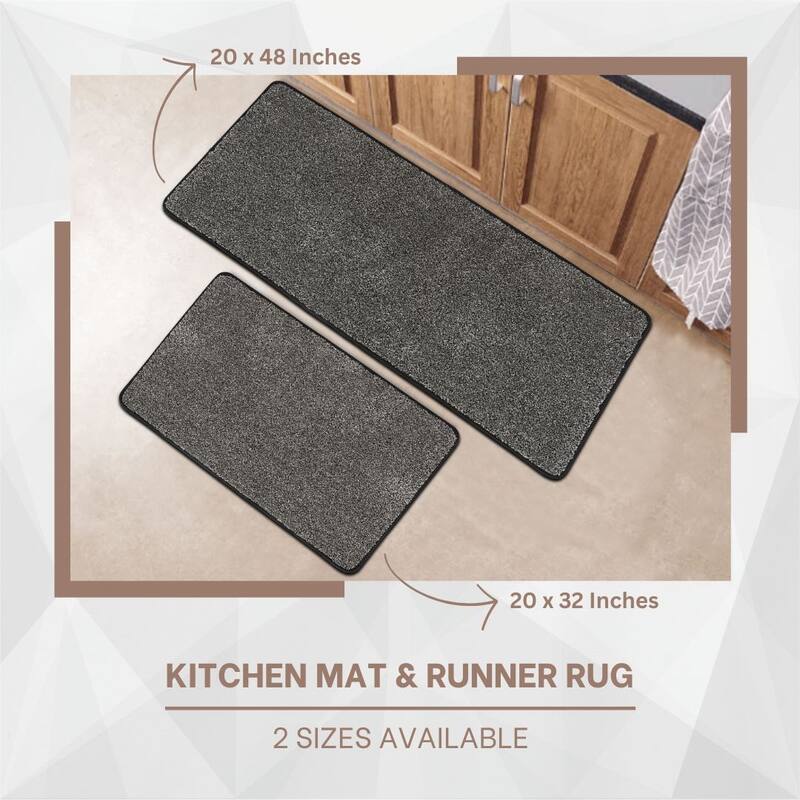 Luxurious Speckled Kitchen Runner Rug - 20x48 Inches, Super Absorbent & Soft - 48"L x 20"W x 2/8"H
