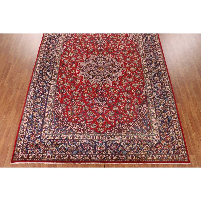 Traditional Najafabad Persian Vintage Rug Handmade Wool Carpet - 9'10"x 13'5"
