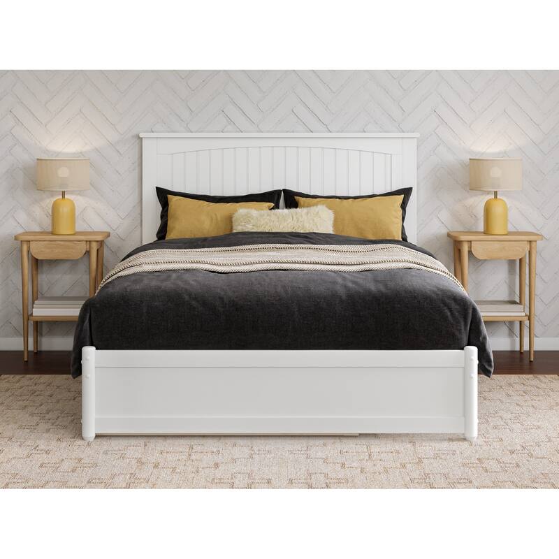 Malta Platform Bed with Panel Footboard and Twin Trundle