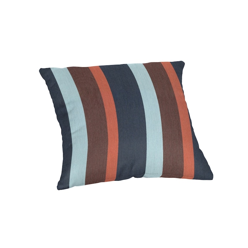 Sunbrella® Stripe Fabric 1-Piece Indoor/Outdoor Square Throw Pillow, 18"W x 18"L, Dolce Oasis