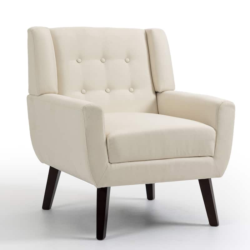 Modern Accent Chair Cotton Linen Upholstered Chair for Living Room