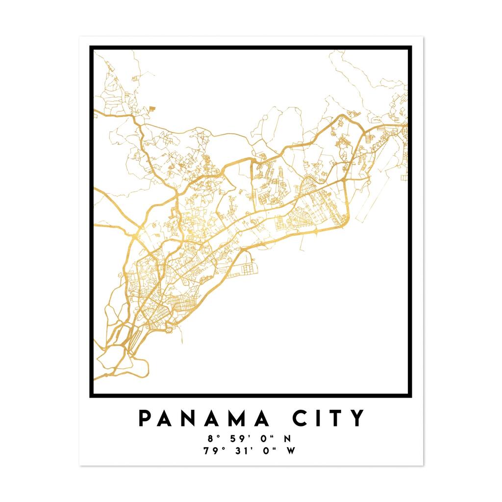 Panama City Panama City Street Map Maps Minimal Art Print/Poster