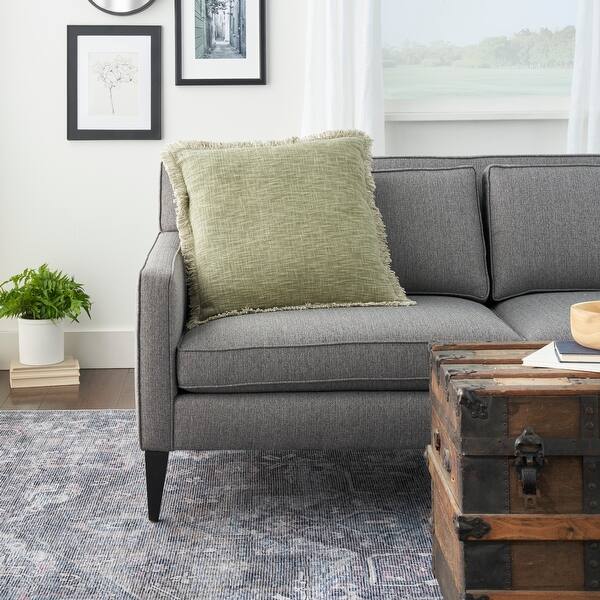 57 Grand by Nicole Curtis Rustic Farmhouse Geometric Stonewash Throw Pillow , ( 22" x 22" ) - 22"X22" - Sage