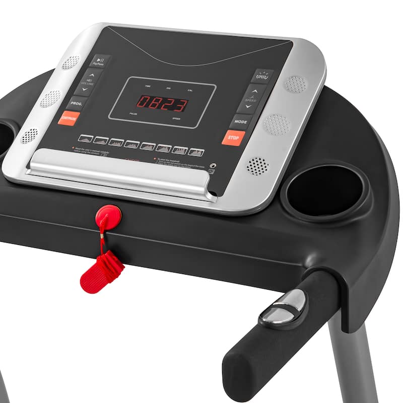 Fold Treadmill, 2.5HP Electric Running with Device Holder & Pulse Sensor, 3-Level Incline Adjustable Compact Foldable