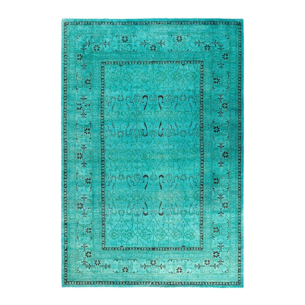 Fine Vibrance One-of-a-Kind Hand-Knotted Area Rug - Blue, 5' 3" x 7' 3" - 5' 3" x 7' 3"