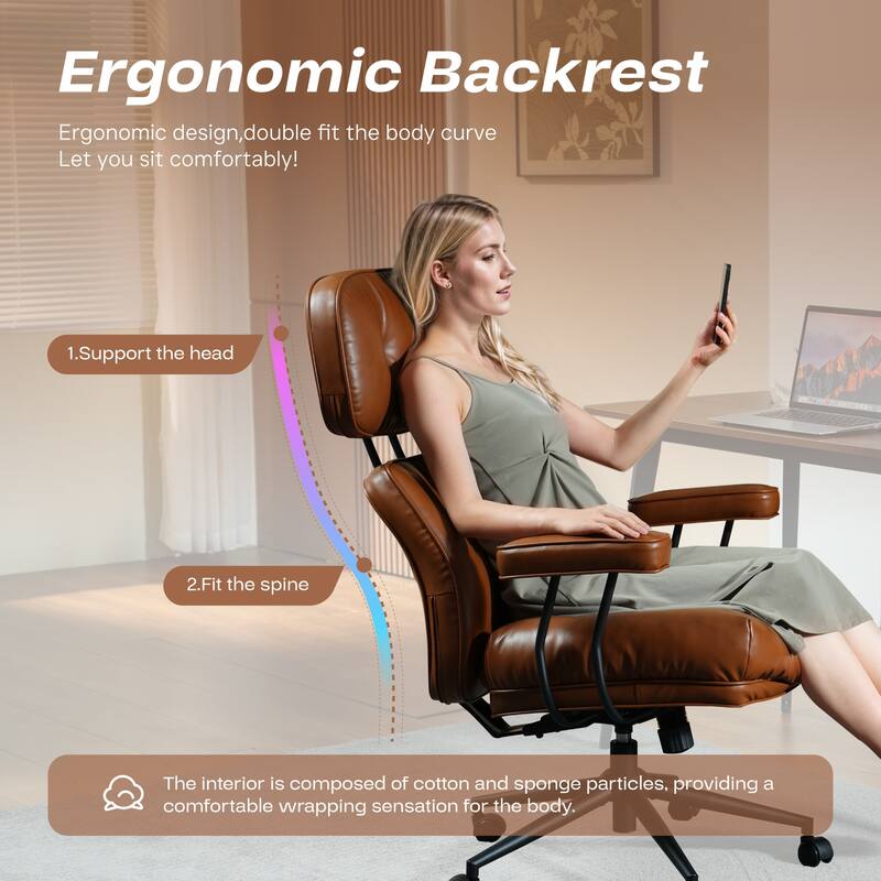 HOOOWOOO Ergonomic High Back Office Chair Adjustable Swivel Task Chair