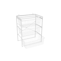 HomLux 7.5 in. W x 21.5 in. D Double Tier Wire Pull-Out Individual Basket Home Organizer