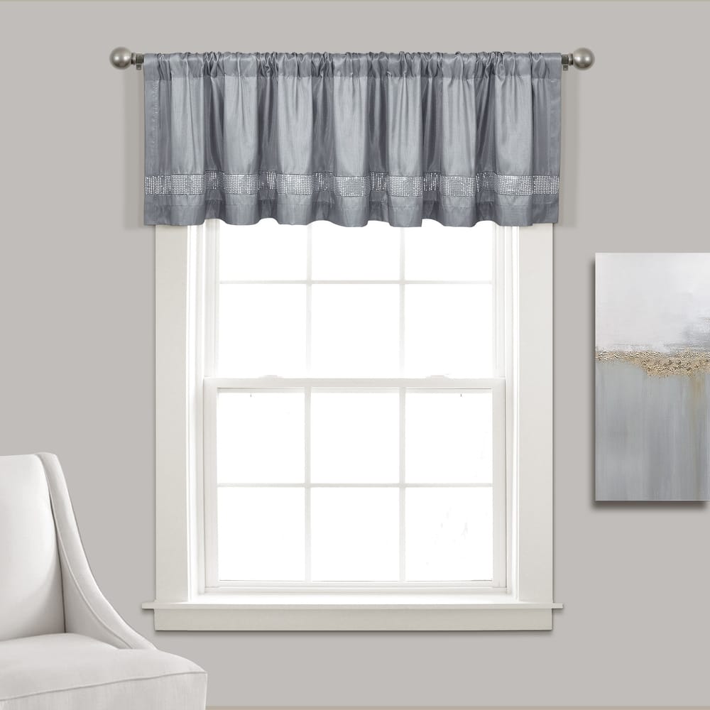 Silver Orchid Viby Faux Silk Night Sky Window Valance - 84x18