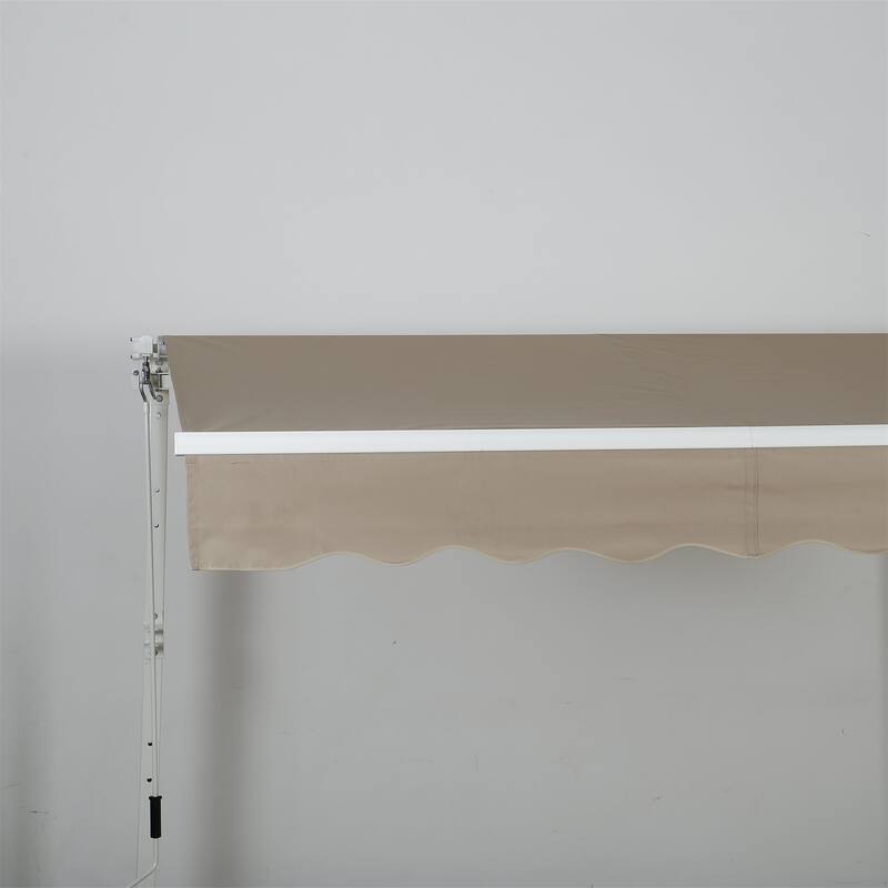 khaki Retractable Outdoor Patio Awnings with Manual Handle