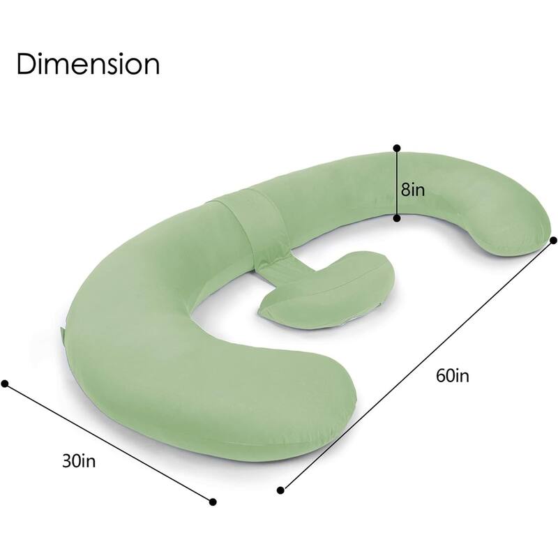 E Shaped Cooling Pregnancy Pillows with Extra Wedge Pillow for Belly