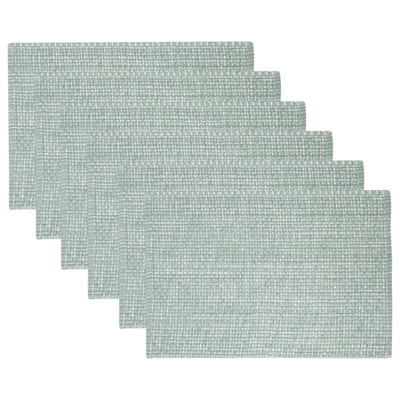 Sweet Home Collection Two Tone Cotton Woven 13x19 Placemats - Set of 6 - Pale Green