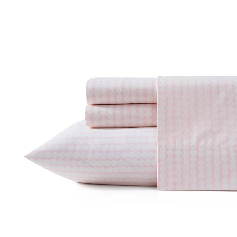 Marimekko Printed Cotton Percale Sheet and Pillowcase Sets - King - Pikku Rasymatto Pink