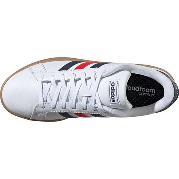 adidas men's grand court shoes white and trace blue