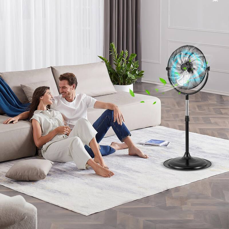 Gymax 18'' High Velocity Pedestal Fan w/3 Speeds 360 Degree Tilt &