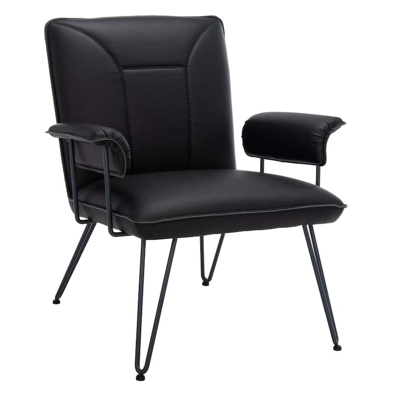 SAFAVIEH Idamae Mid-Century Modern Faux Leather Arm Chair - 29Wx28Dx33H