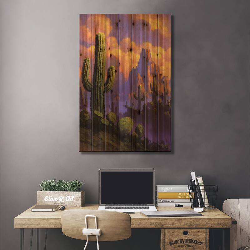 Desert Breeze Print On Wood by Jeff Haynie - Multi-Color