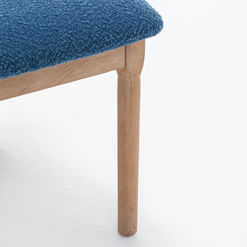 SEYNAR Set of 2 Modern Linen Upholstered Dining Chairs with Bolster Backrest