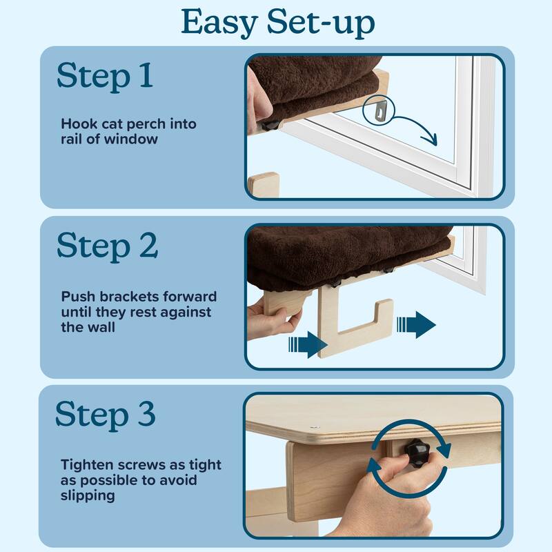 PETMAKER Cat Bed for Window Sill - Cat Window Perch with Bolster