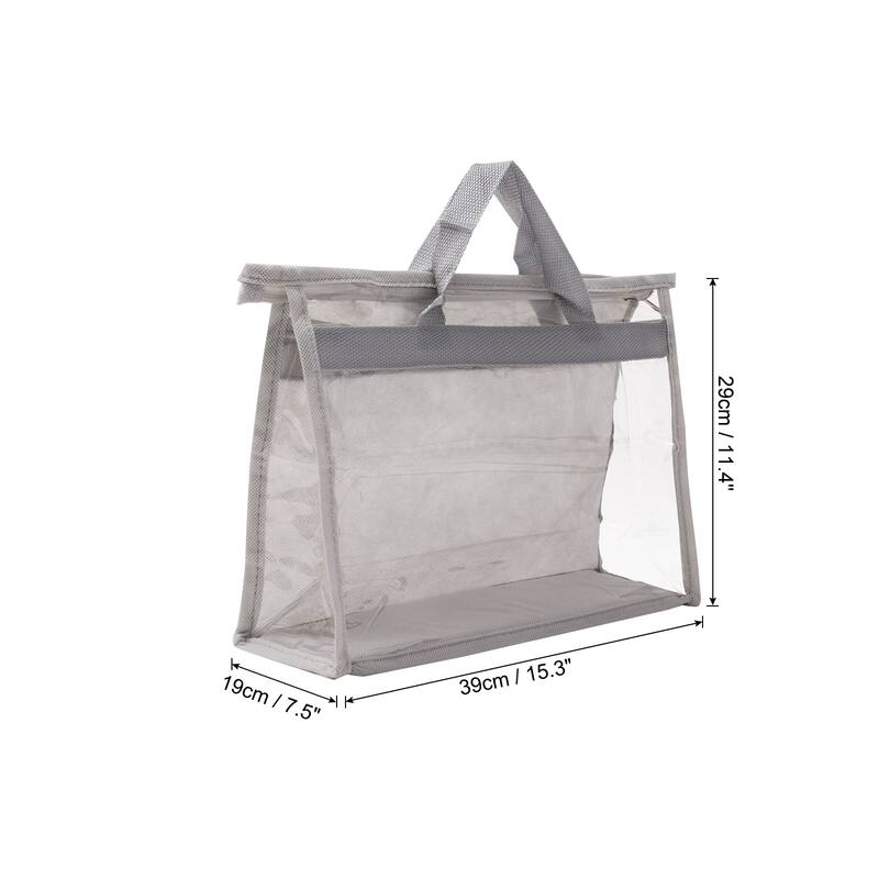 Handbag Dust Bags, Purse Storage Organizer PVC Dustproof Handbag Cover - Light Gray - M