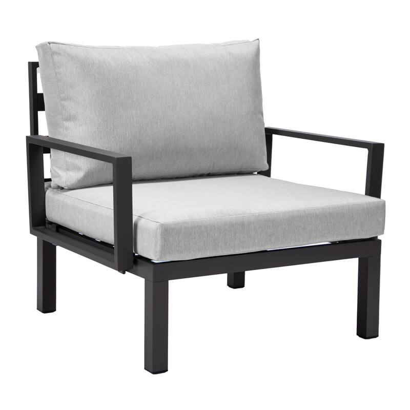 LeisureMod Hamilton Modern 2-Piece Accent Arm Chair with Removable Cushion, 2-Seater Sofa for Home Outdoor Patio Porch Garden