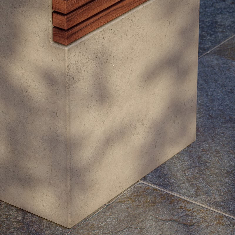 Urbia Stecca Cascata Concrete & Teak Stool