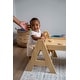 preview thumbnail 2 of 11, Maple - Wood Small Triangle Climbing Set with Ladder Slide and Rocker - Natural