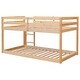 preview thumbnail 34 of 61, Stylish Twin Over Twin Floor Bunk Bed with Low Height Design for Kids' Safety, Spacious Grey Pine Wood Construction