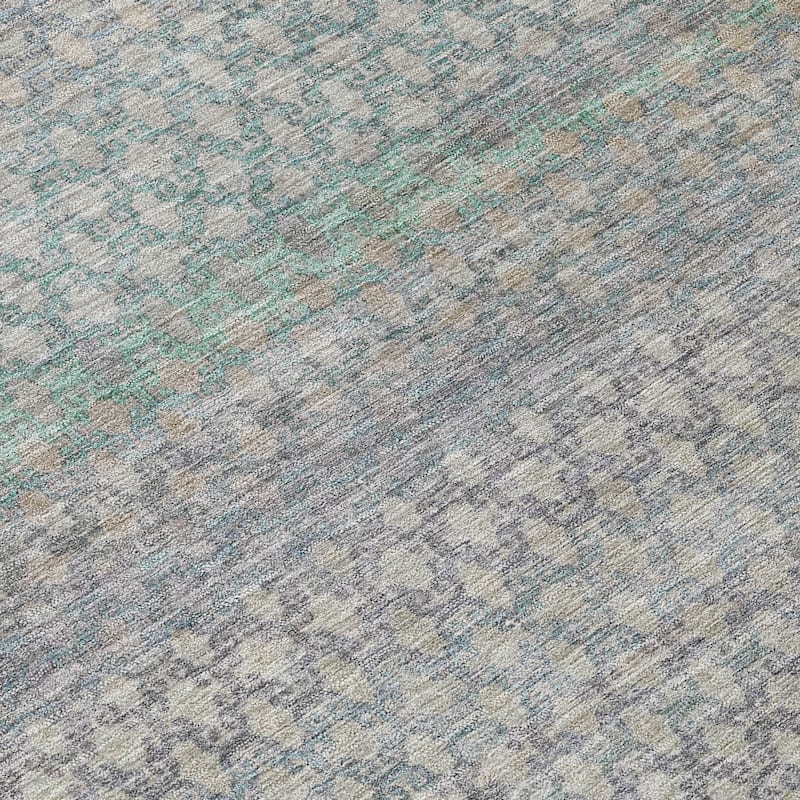 Machine Washable Indoor/Outdoor Stripe Medallions Chantille Rug