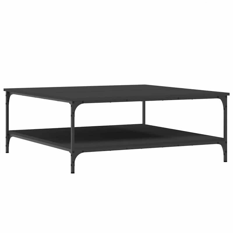 vidaXL Coffee Table Black Engineered wood, Iron Large Coffee Table - 39.4 x 39.4 x 15.7 in