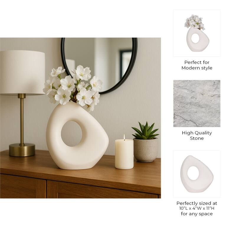 Sagebrook Home Lopsided Open Cut Out Vase